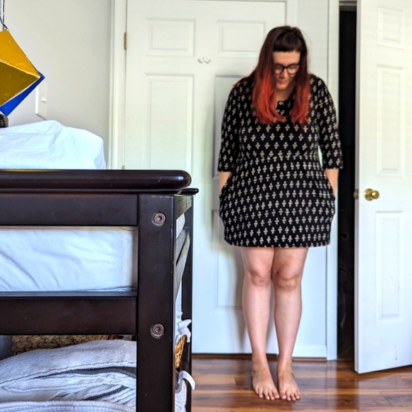 Plus size, Fair Trade, hand block printed, hand sewn Dress 100% Organic Cotton - Picture 2 of 8